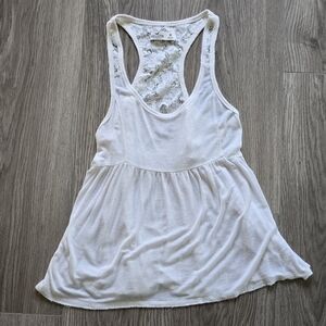 Hollister White Backless Sleeveless Tank Top